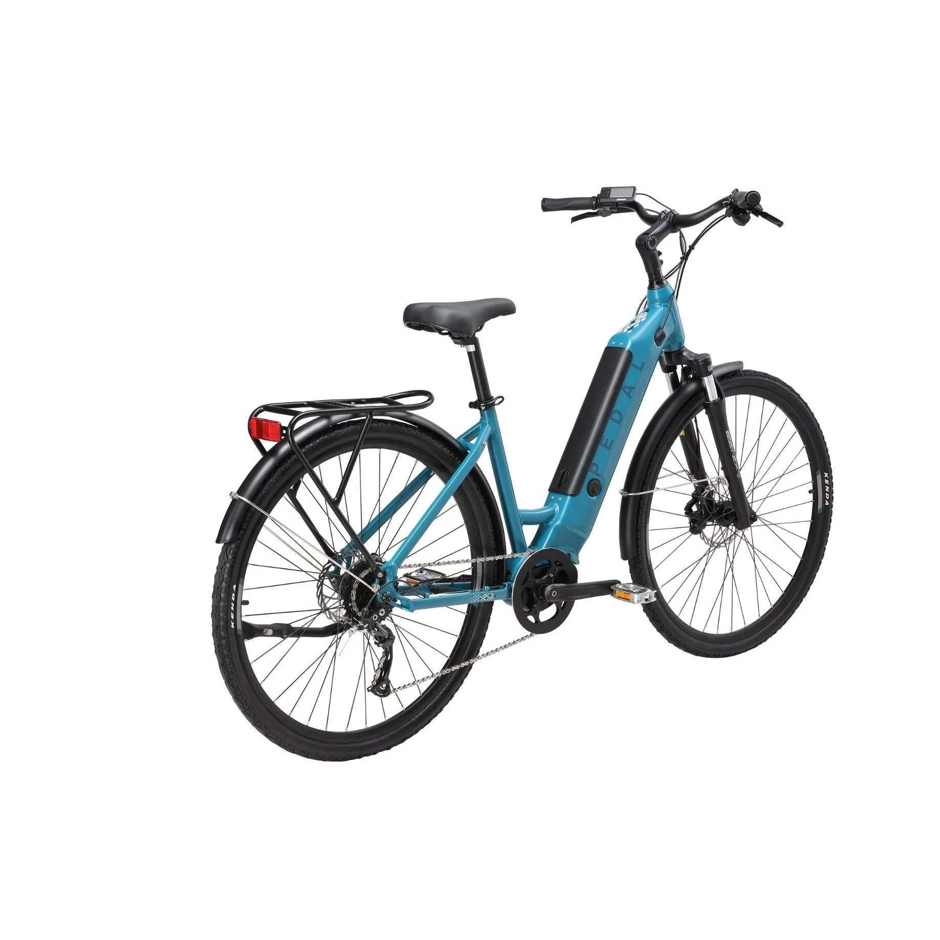 Pedal Falcon 700c 375Wh Step Through Electric Hybrid Bike Teal - Image 2
