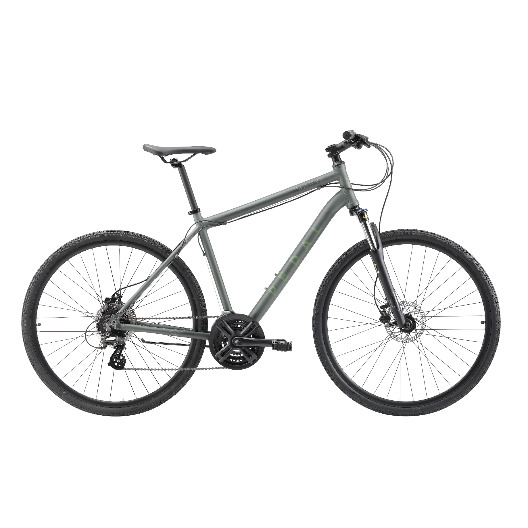 Pedal Hawk Hybrid Bike Green