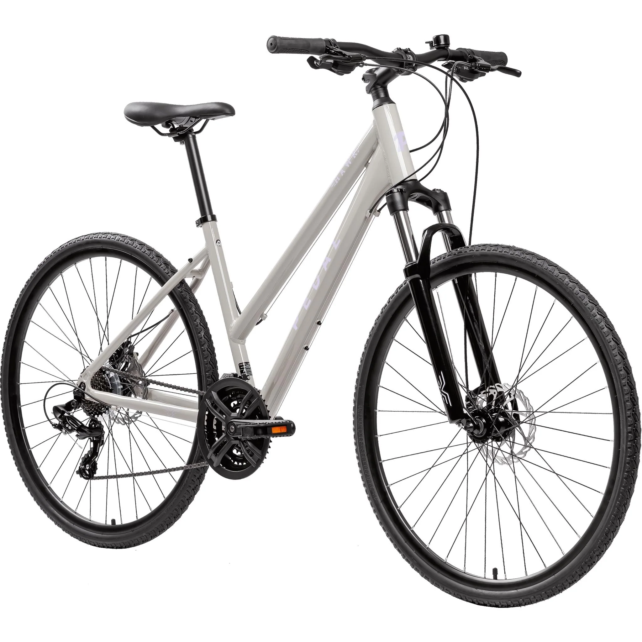 Pedal Hawk 2 TP Hybrid Bike Gloss Cool Grey/Lilac - Image 2