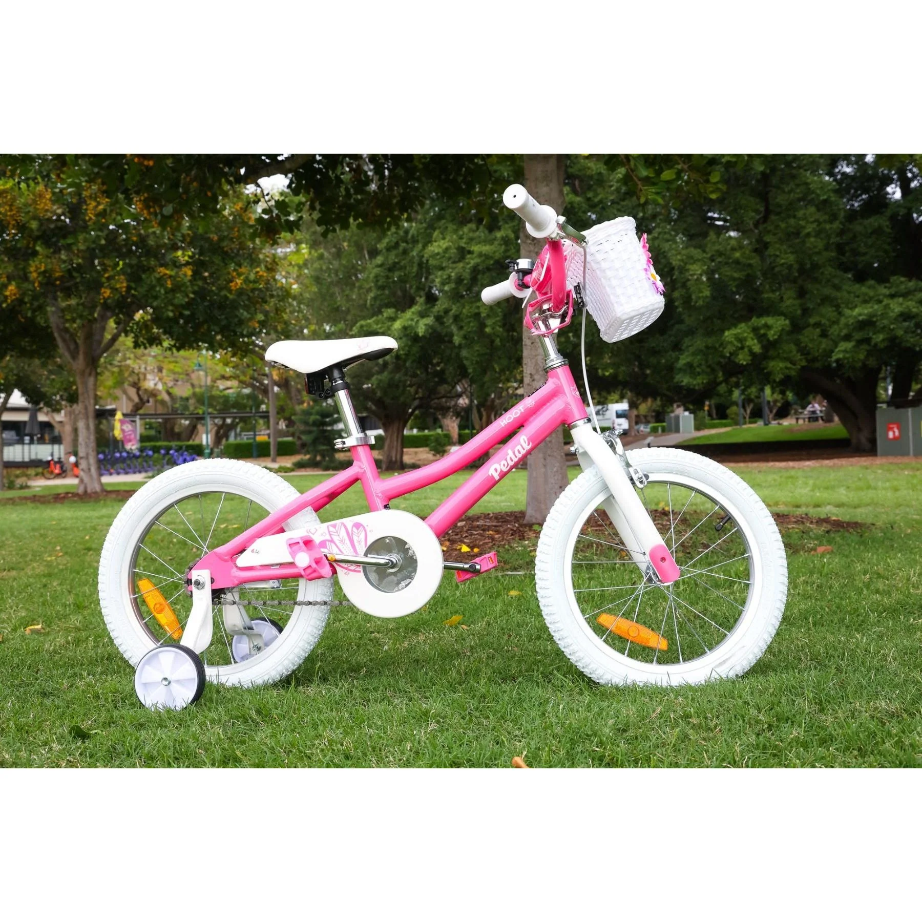 Pedal Hoot Alloy 16 Kids Bike Pink/White - Image 4