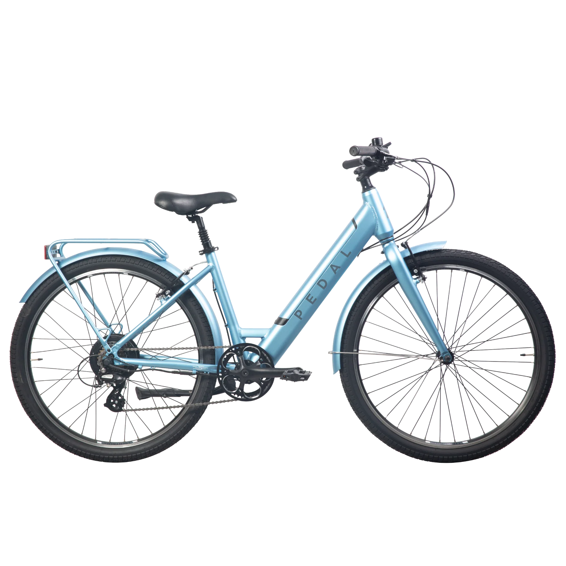 Pedal Lightning PLUS 27.5'' Step Through Electric Hybrid Bike Satin Blue