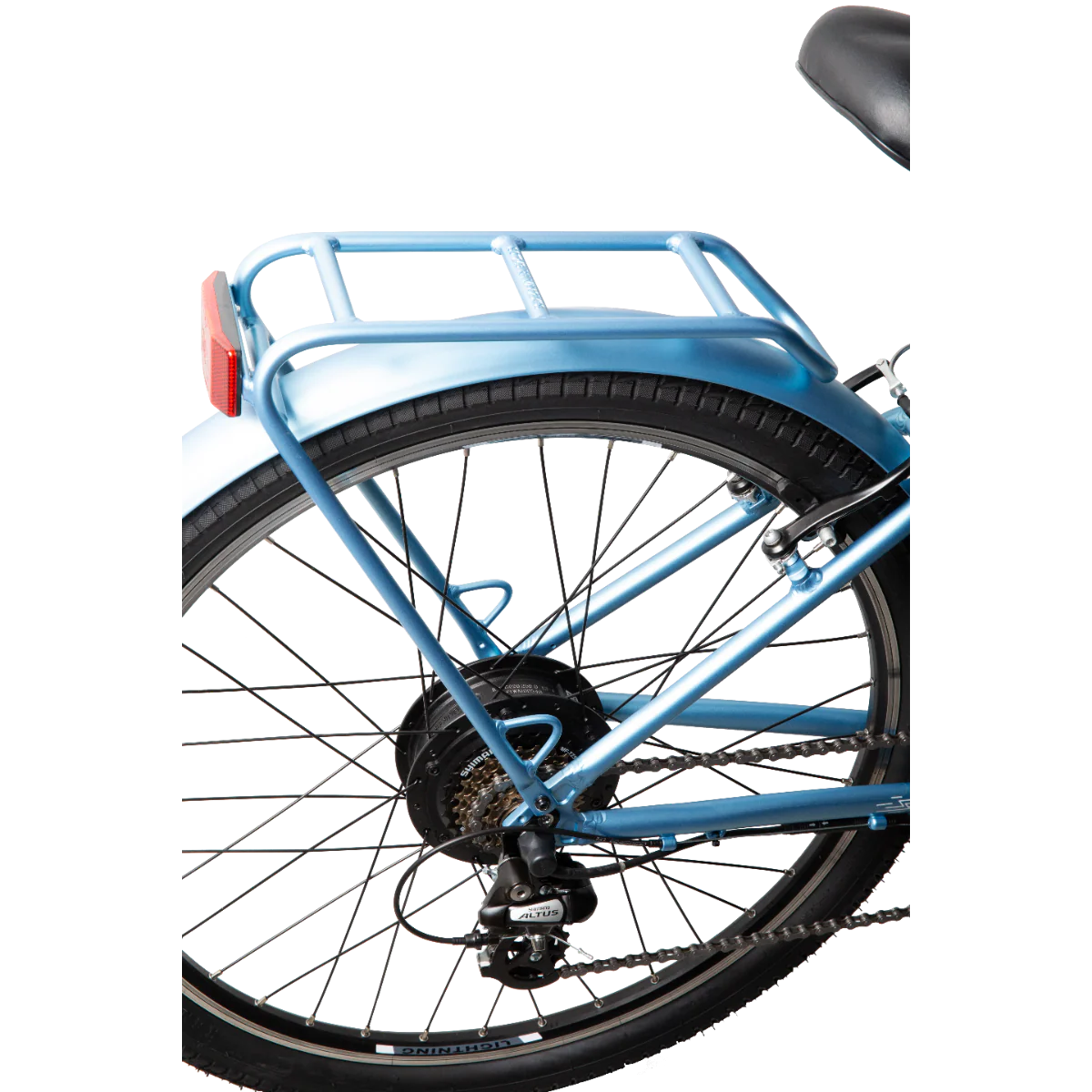 Pedal Lightning PLUS 27.5'' Step Through Electric Hybrid Bike Satin Blue - Image 4