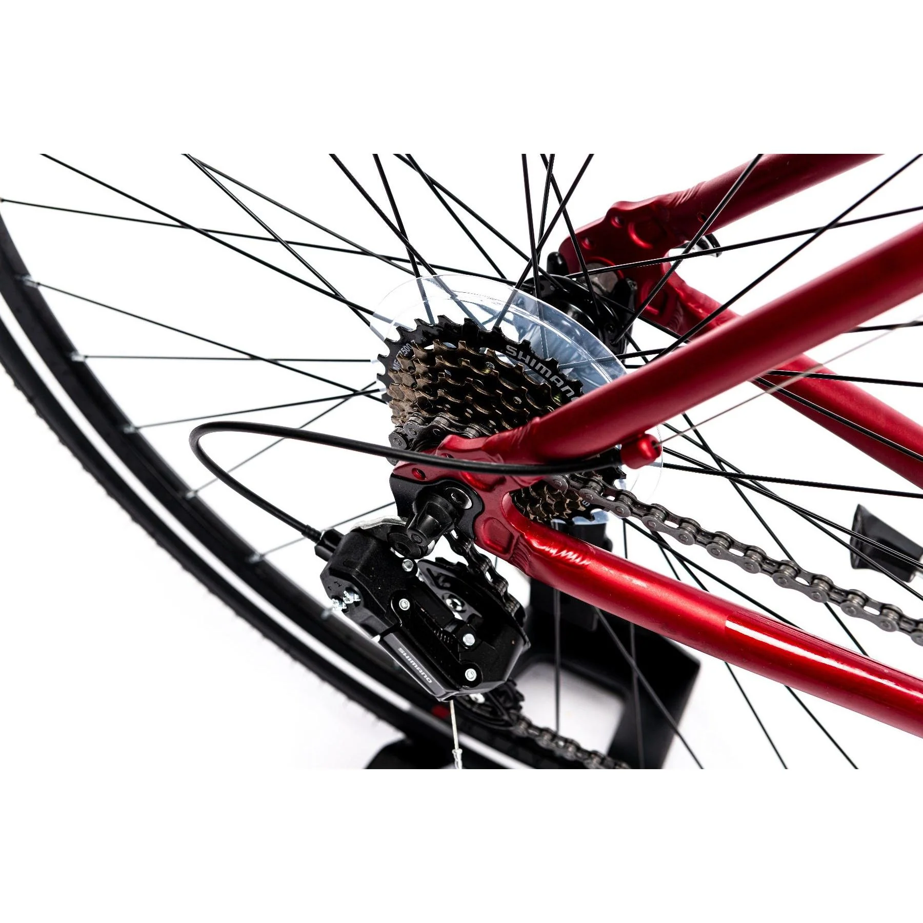 Pedal Raven 2 Hybrid Bike Dark Red - Image 5