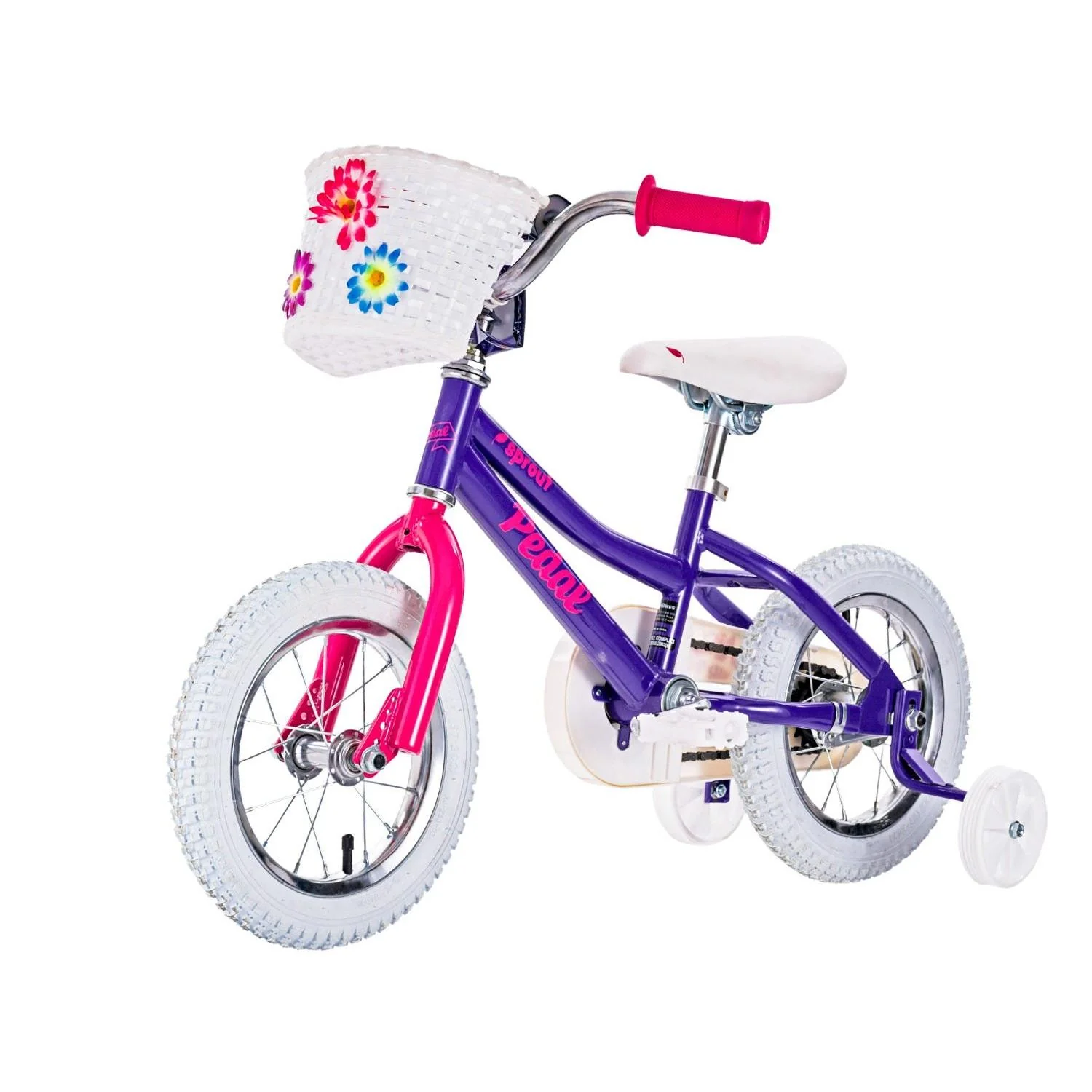 Pedal Sprout Steel Kids Bike Pink/Purple - Image 6