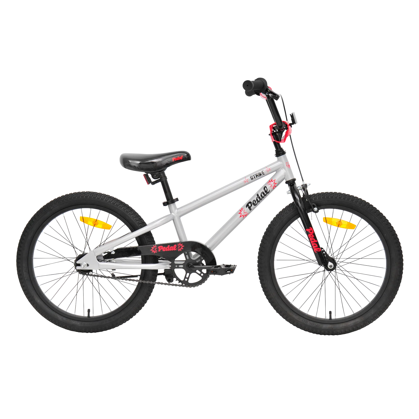 Pedal Strike Steel Unisex Kids Bike Silver/Red