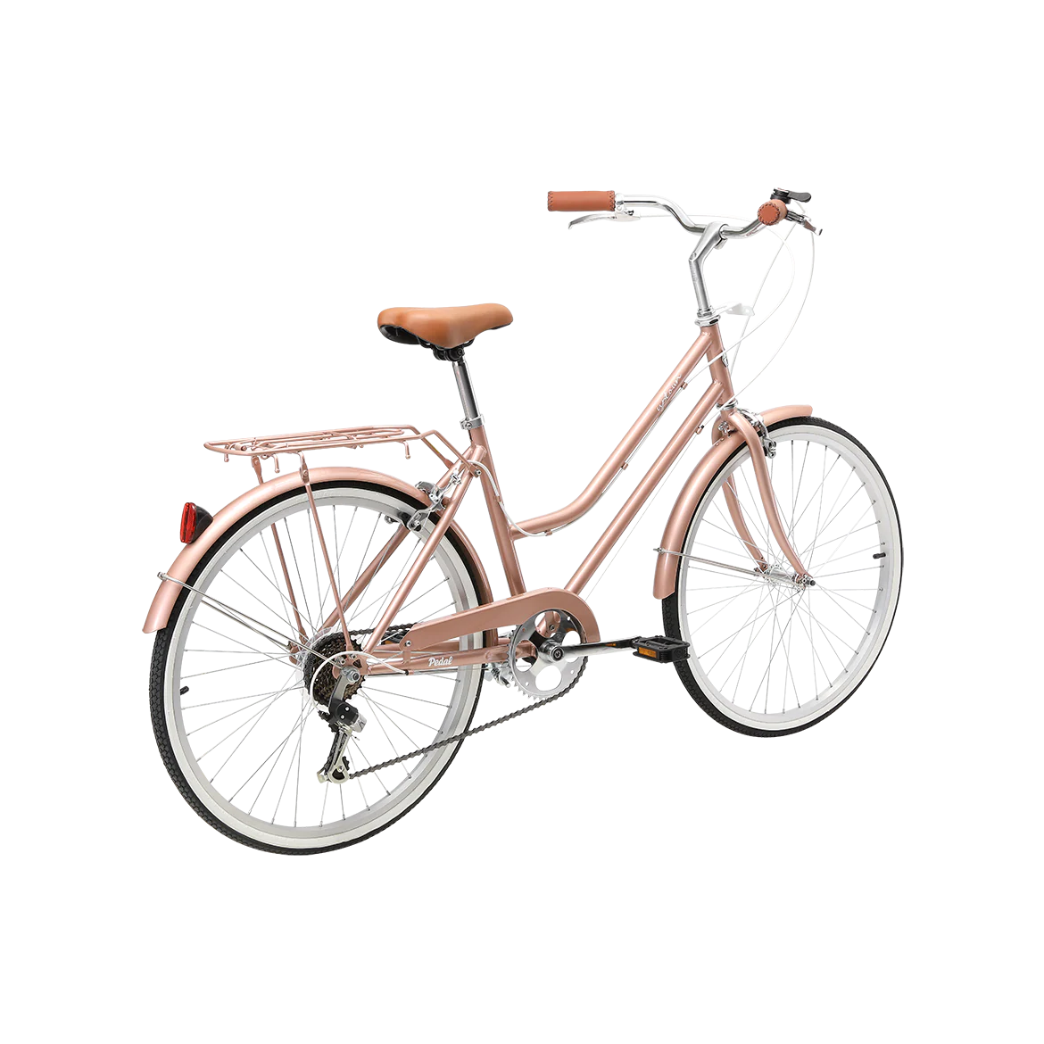 Pedal Uptown Junior 24'' Kids Vintage Cruiser Bike Rose Gold - Image 4