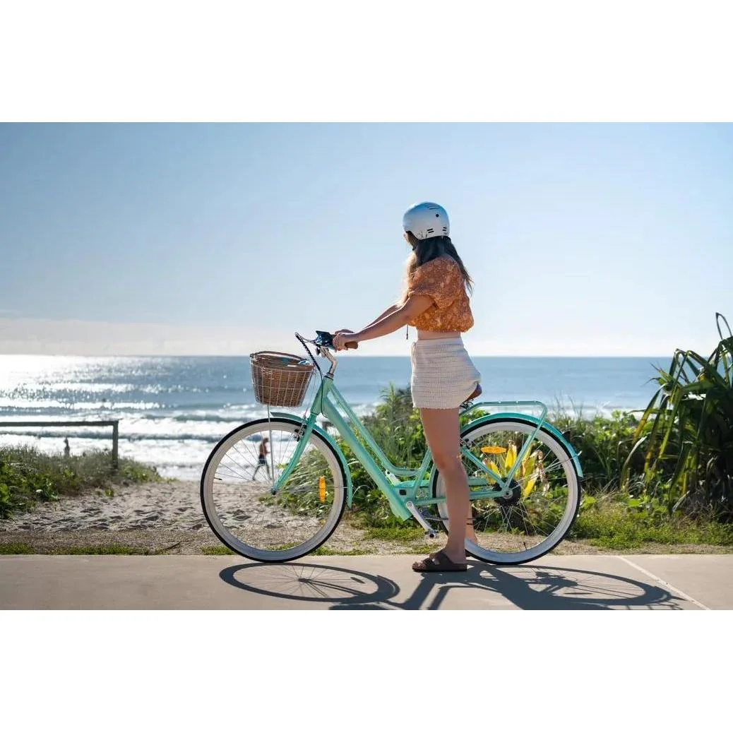 Pedal Uptown SL Electric Vintage Cruiser Bike 7-Speed Mint Green - Image 4