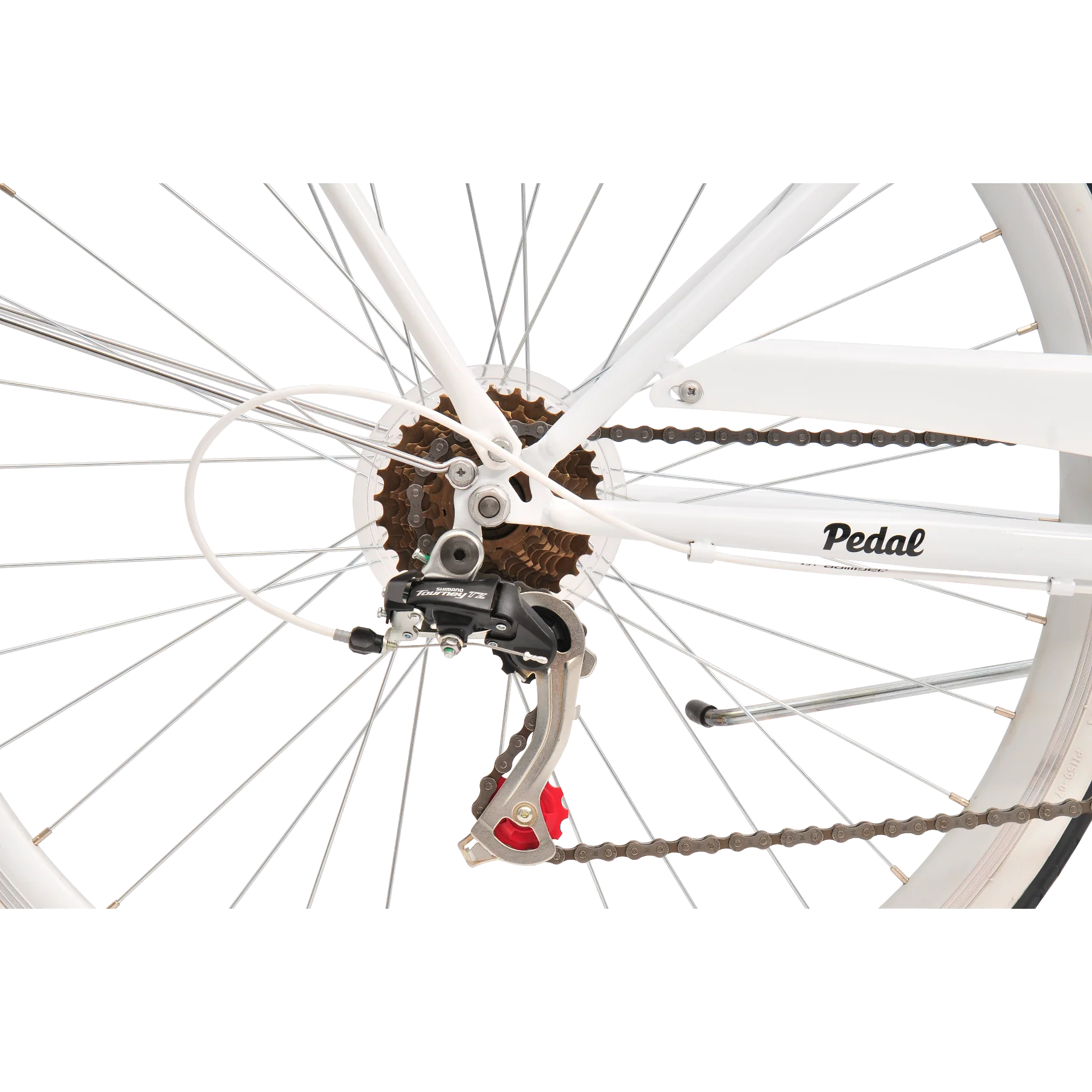 Pedal Uptown Vintage Cruiser Bike Classic White - Image 3