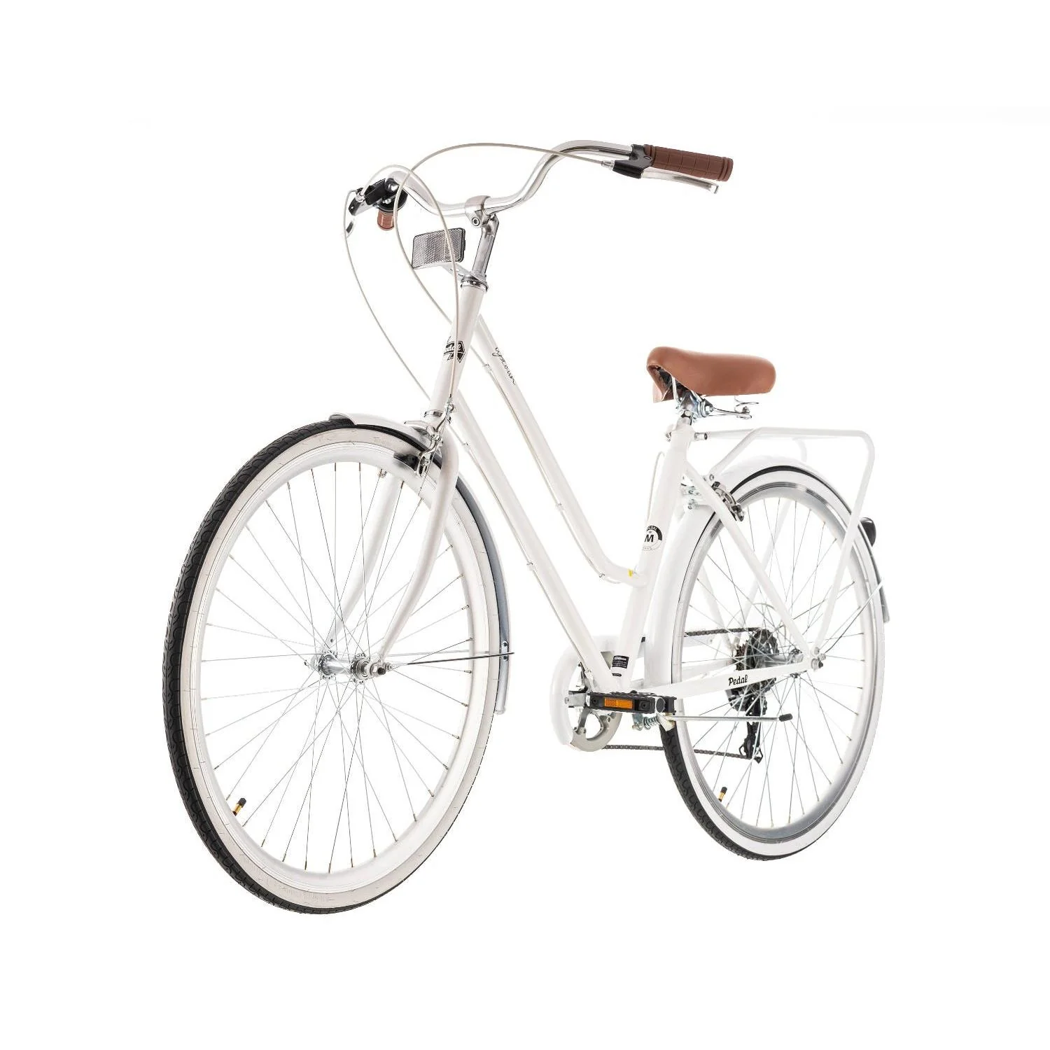 Pedal Uptown Vintage Cruiser Bike Classic White - Image 7