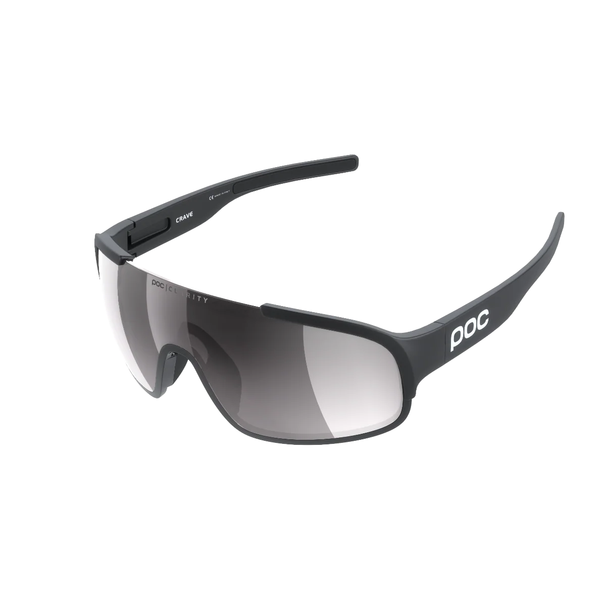 POC Crave Sunglasses Uranium Black With Violet/Silver Mirror Lens