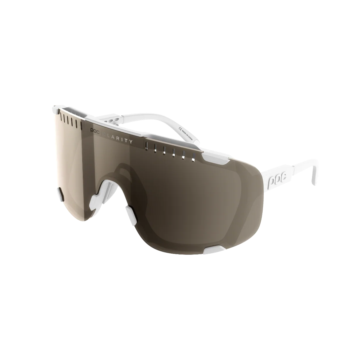 POC Devour Sunglasses Hydrogen White With Brown/Silver Mirror Lens