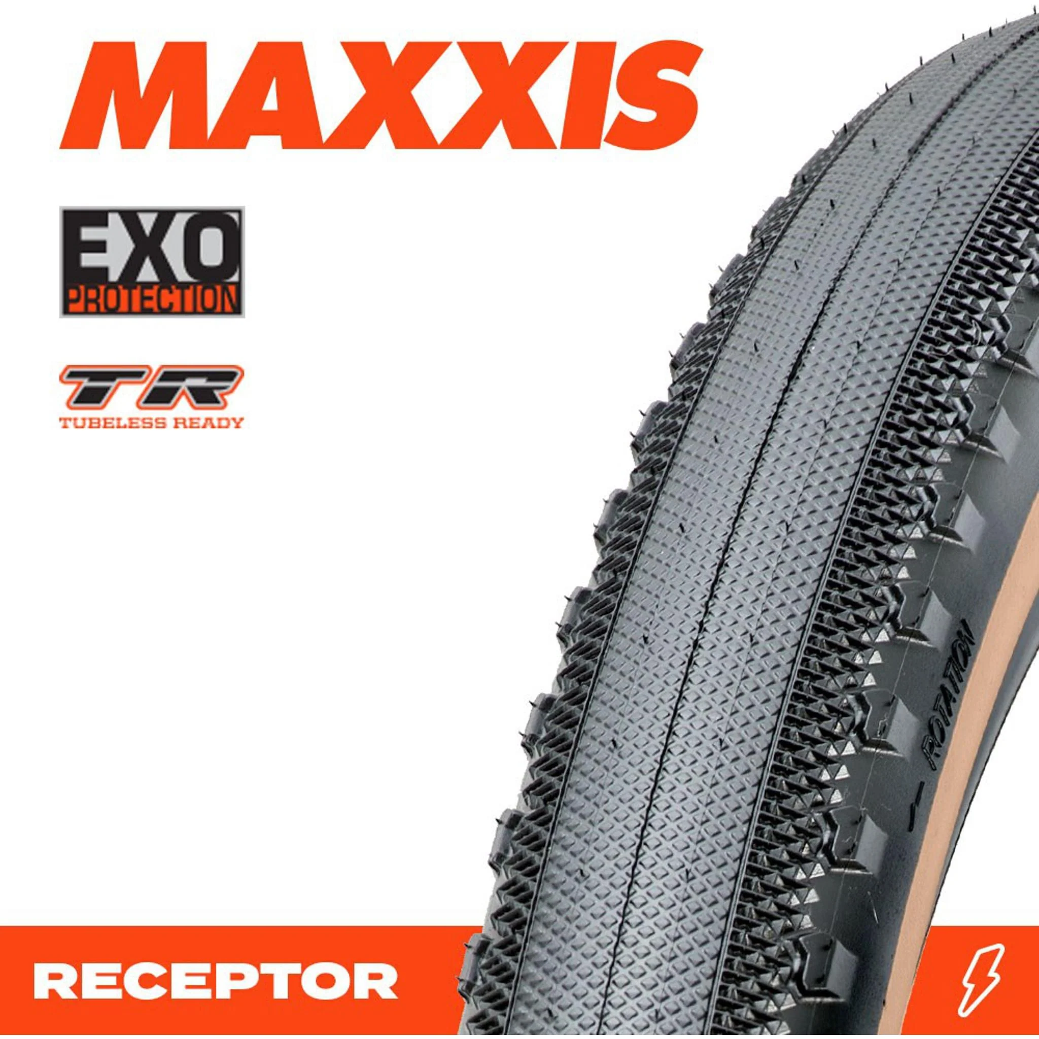 Maxxis Receptor EXO TR Tanwall Folding Gravel Tyre 650x47B - Image 2