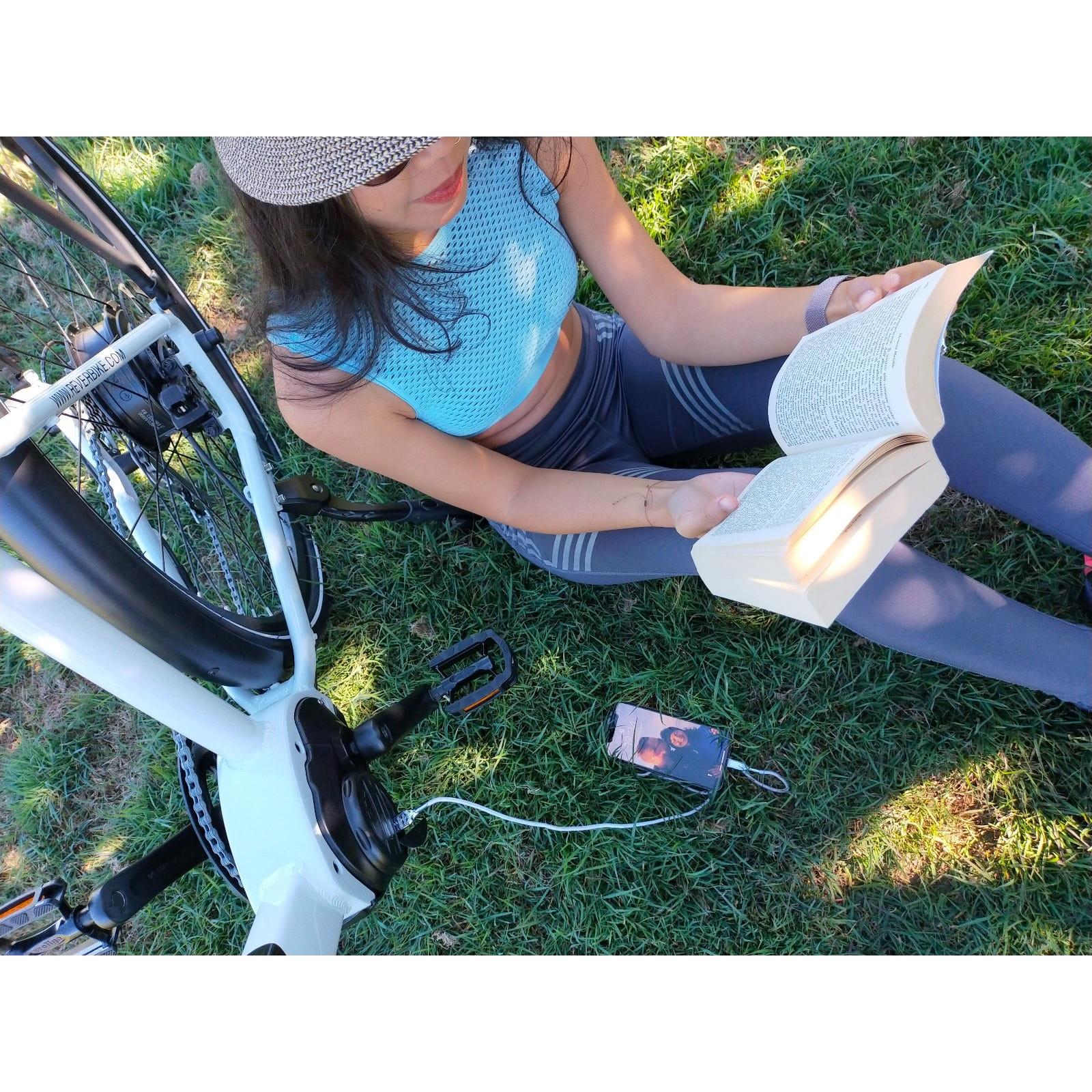 Rever Urban Women's Step Through Electric Bike White/Silver - Image 8