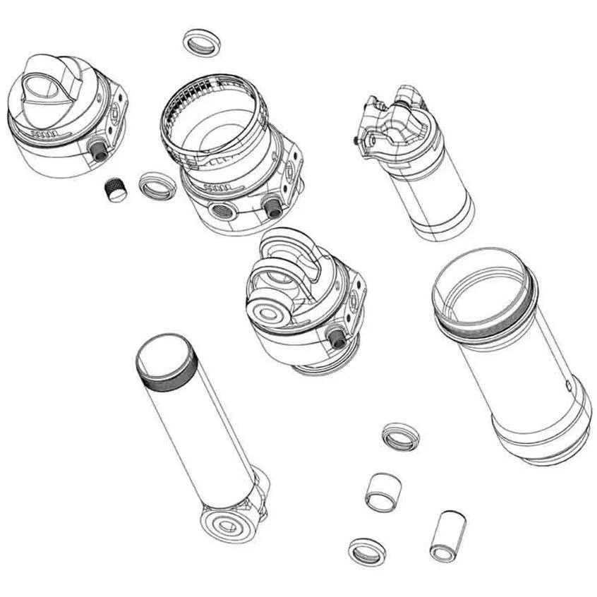 Rockshox Rear Shock Mounting Hardware 3-piece 1/2''(compatible with Imperial & Metric shocks) 8X30.0