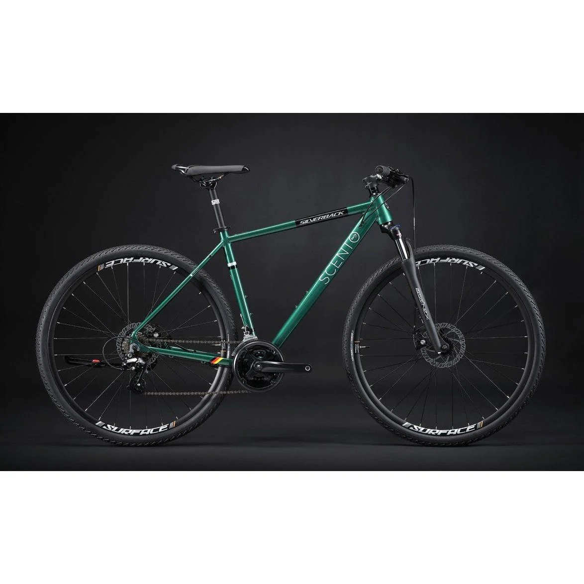 Silverback Scento Path MD Hybrid Bike Green/Silver - Image 2