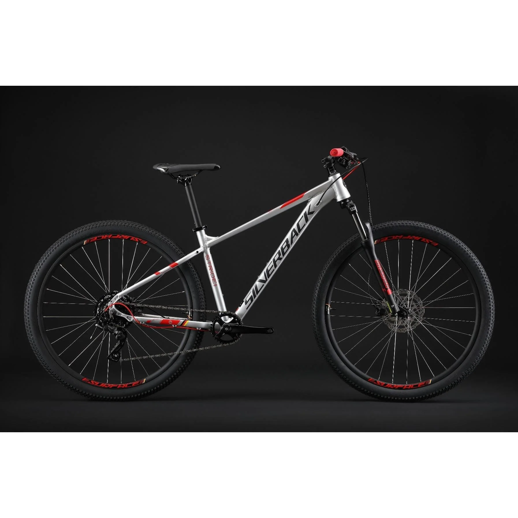 Silverback Stride Sport 29 Mountain Bike Grey/Red - Image 7