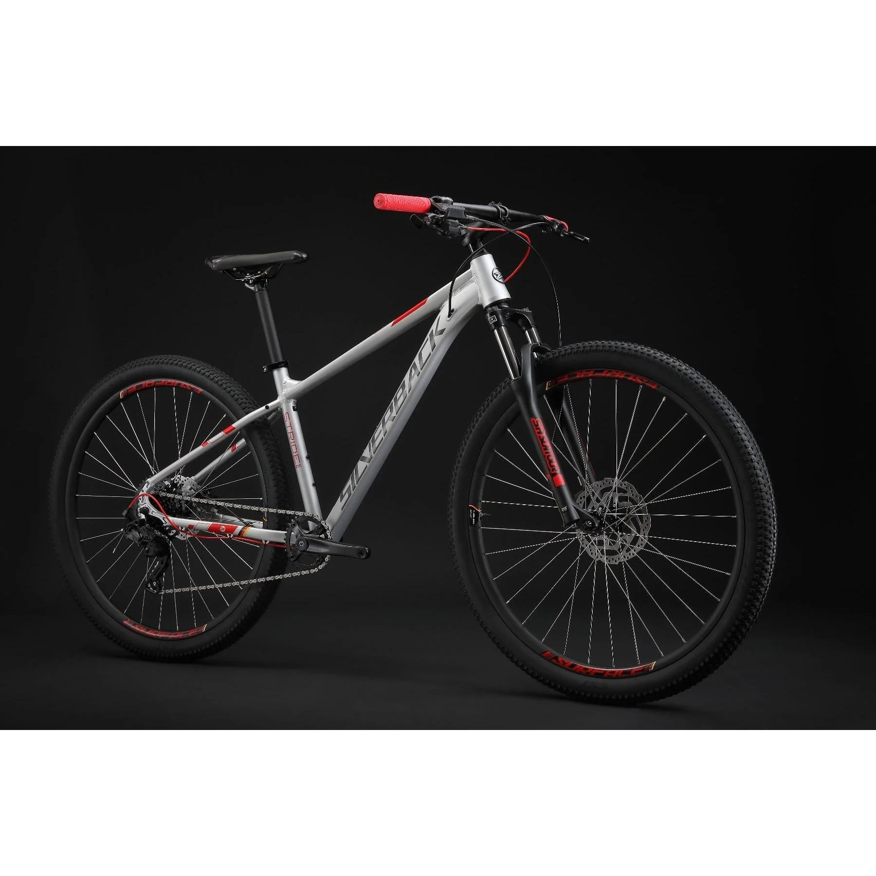 Silverback Stride Sport 29 Mountain Bike Grey/Red - Image 9