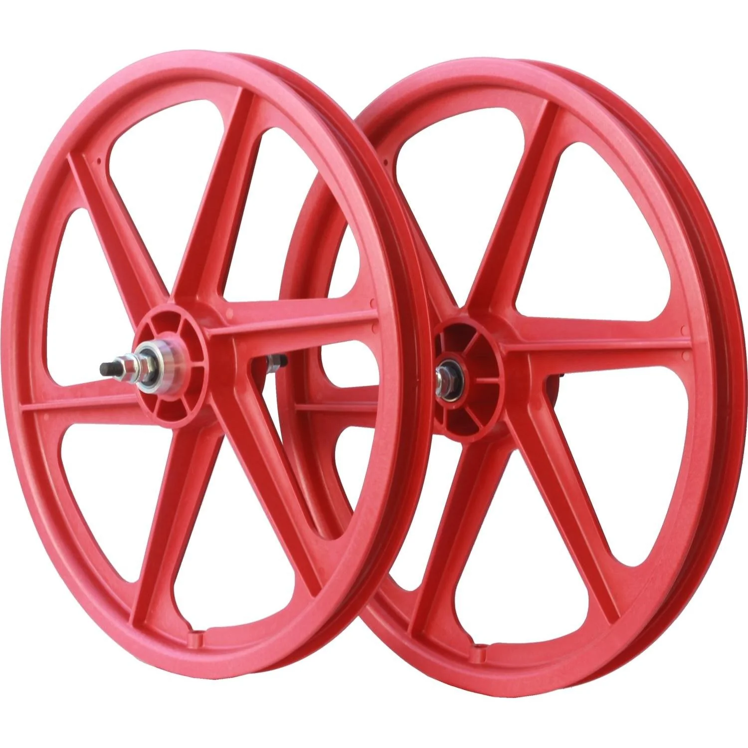 Skyway TUFF 20'' 6 Spoke BMX Wheel Set 20'' Red