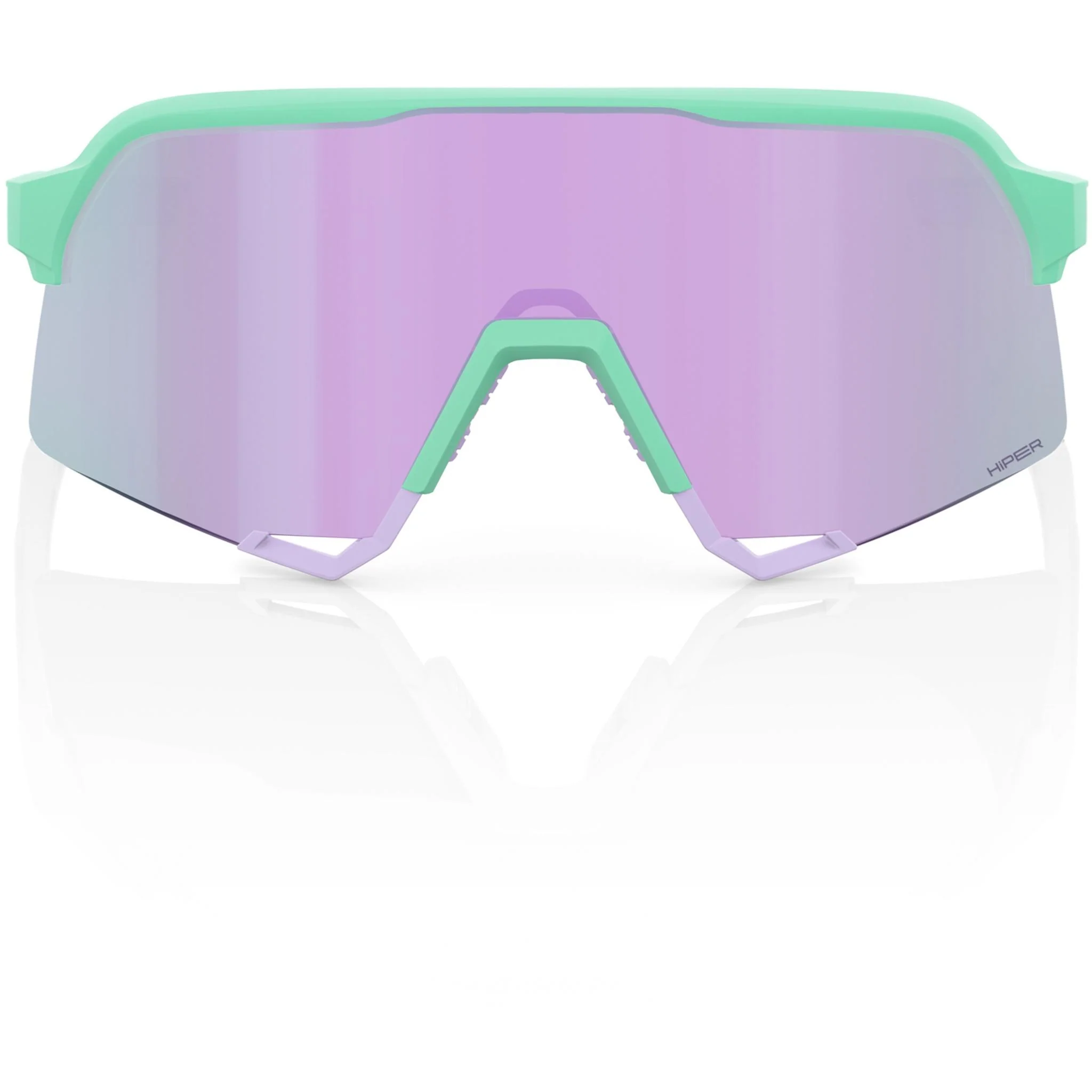 100% S3 Sunglasses Soft Tact Mint/HiPER Lavender Multilayer Mirror Lens - Image 2
